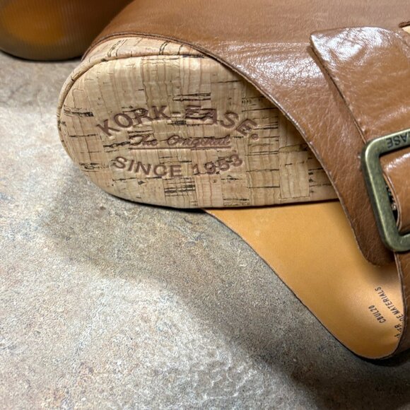 Kork-Ease Grace Brown Terra Leather Platform Wedge Sandals Size 8M Buckle Straps - Picture 9 of 11